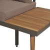 4 Piece Patio Lounge Set with Cushions Solid Acacia Wood Brown