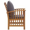 Patio Chairs with Cushions 2 pcs Solid Acacia Wood