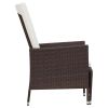 3 Piece Patio Lounge Set with Cushions Poly Rattan Brown