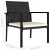 Patio Dining Chairs 4 pcs Poly Rattan Black