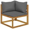 6 Piece Patio Lounge Set with Cushion Solid Acacia Wood