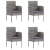 5 Piece Patio Dining Set Gray