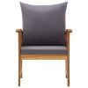 Patio Chairs with Cushions 2 pcs Solid Acacia Wood