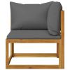 6 Piece Patio Lounge Set with Cushion Solid Acacia Wood