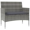 8 Piece Patio Lounge Set with Cushions Poly Rattan Gray