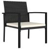 Patio Dining Chairs 4 pcs Poly Rattan Black