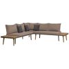 4 Piece Patio Lounge Set with Cushions Solid Acacia Wood Brown