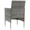 8 Piece Patio Lounge Set with Cushions Poly Rattan Gray