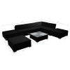 8 Piece Patio Lounge Set with Cushions Poly Rattan Black