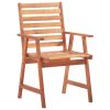 Patio Dining Chairs 3 pcs with Cushions Solid Acacia Wood