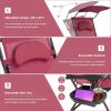 Folding Recliner Lounge Chair with Shade Canopy Cup Holder