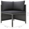 7 Piece Patio Lounge Set with Cushions Poly Rattan Gray