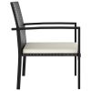 Patio Dining Chairs 4 pcs Poly Rattan Black