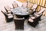 Brown Wicker Patio Firepit  Dining Table (Table Only)